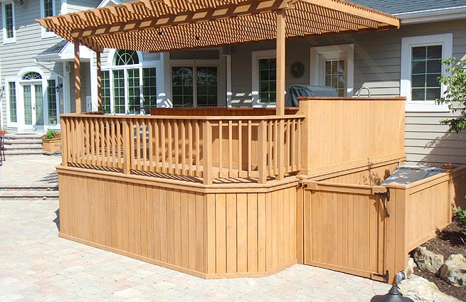 wooden pergola deck