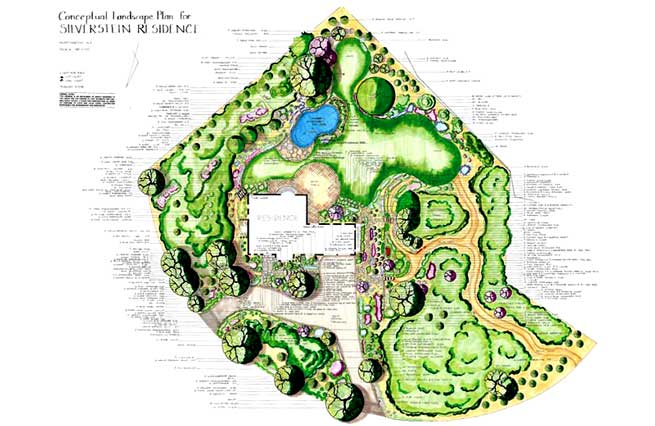 Conceptual Landscape plan for Silverstein Residence